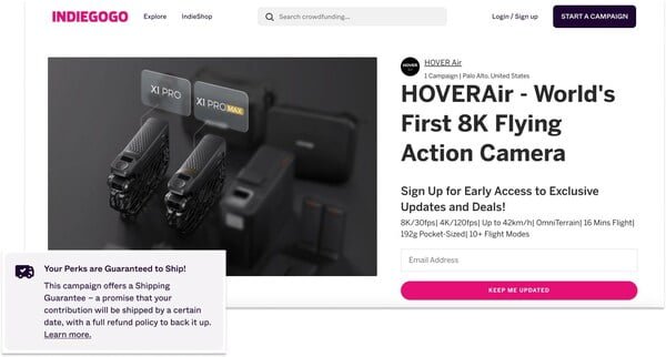 indiegogo shipping guarantee