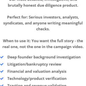 Full Investigative DD Report